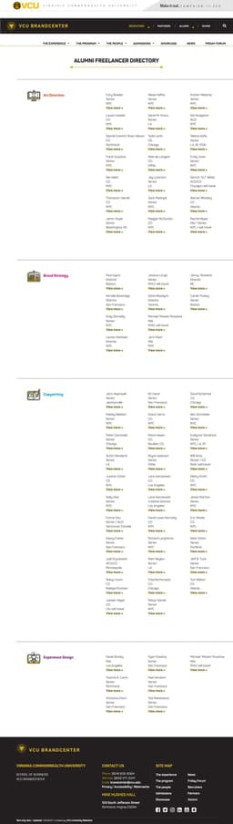 Brandcenter Alumni Freelancer directory
